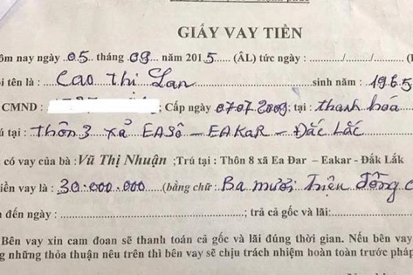 Mẫu giấy cầm xe ô tô viết tay đầy đủ và dịch vụ cầm giấy tờ xe chỉ 1,6% lãi suất