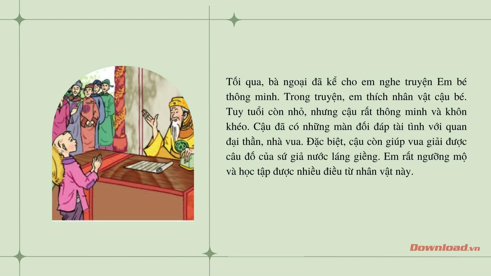 Viết đoạn văn về một nhân vật yêu thích trong câu chuyện em đã được nghe kể Dàn ý & 20 đoạn văn mẫu lớp 3