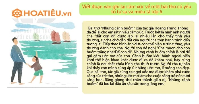 Viết đoạn văn ghi lại cảm xúc về một bài thơ có yếu tố tự sự và miêu tả